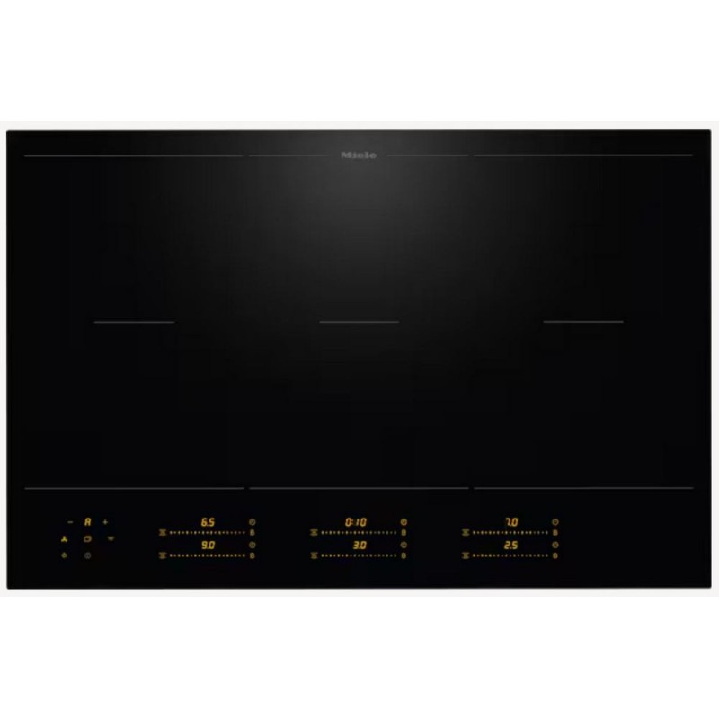 KM 8585 FL Placa de inducción empotrable de vitrocerámica negra Miele KM 8585 FL de 80 cm