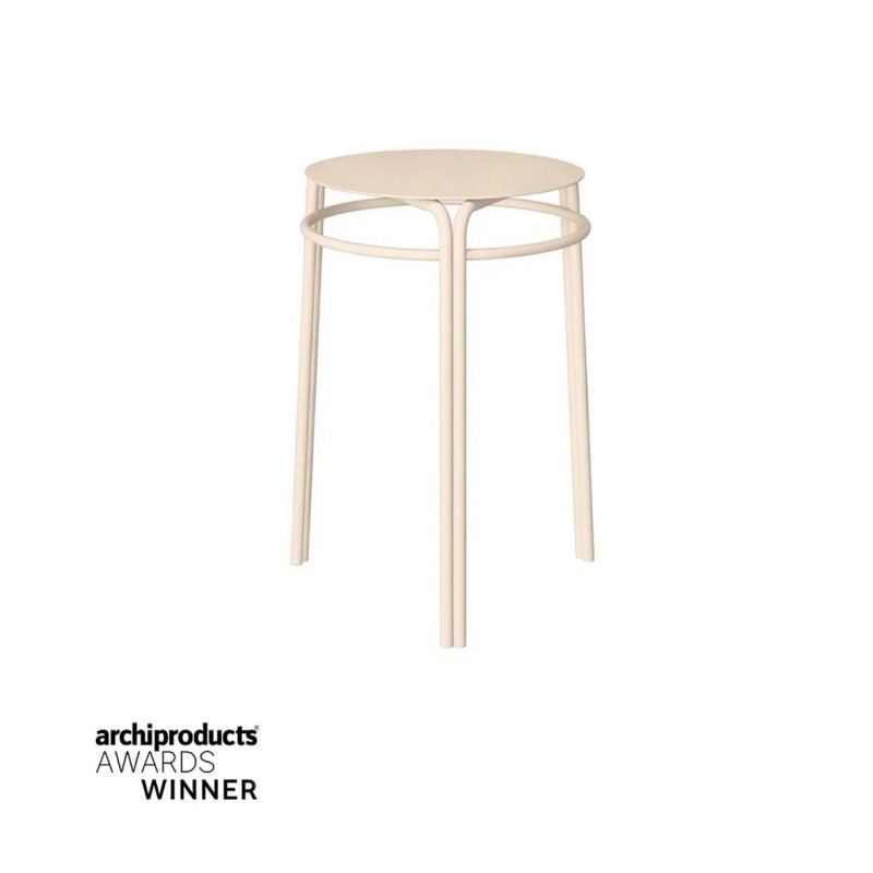 SALÒ SATAVAL Unopiù SALÒ fixed round table in aluminium, Ø77 cm