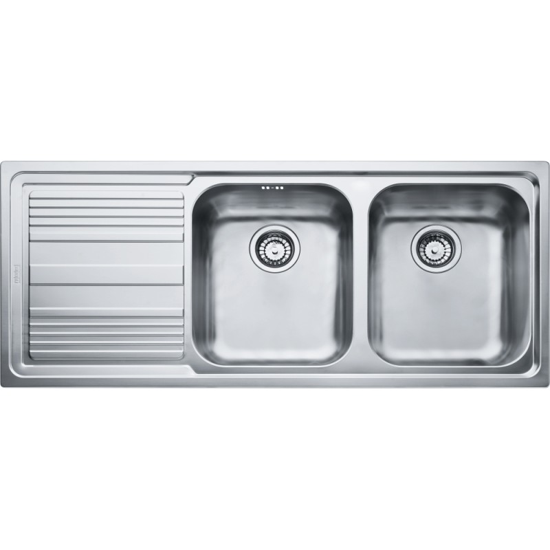 101.0152.588 Franke: Évier double encastré avec égouttoir à gauche LLX 621 101.0152.588 finition inox 116 cm