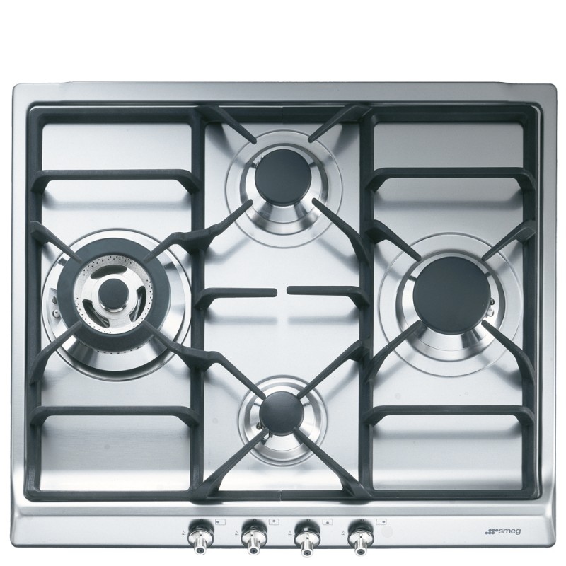 SER60SGH3 Smeg SER60SGH3 60cm gas hob with satin stainless steel finish