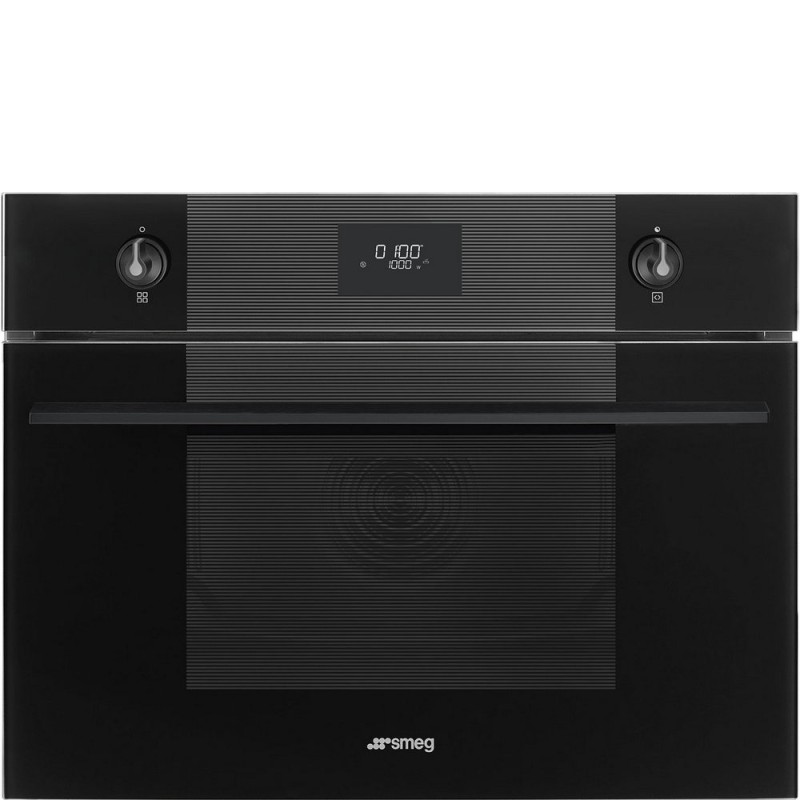 SO4101M0B3 Four à micro-ondes compact encastrable Smeg Galileo Micro avec grill SO4101M0B3 60 cm, finition noire