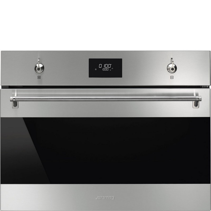 SO4301M0X Horno microondas compacto empotrable con grill Smeg Galileo Micro SO4301M0X de 60 cm con acabado de acero inoxidable resisten