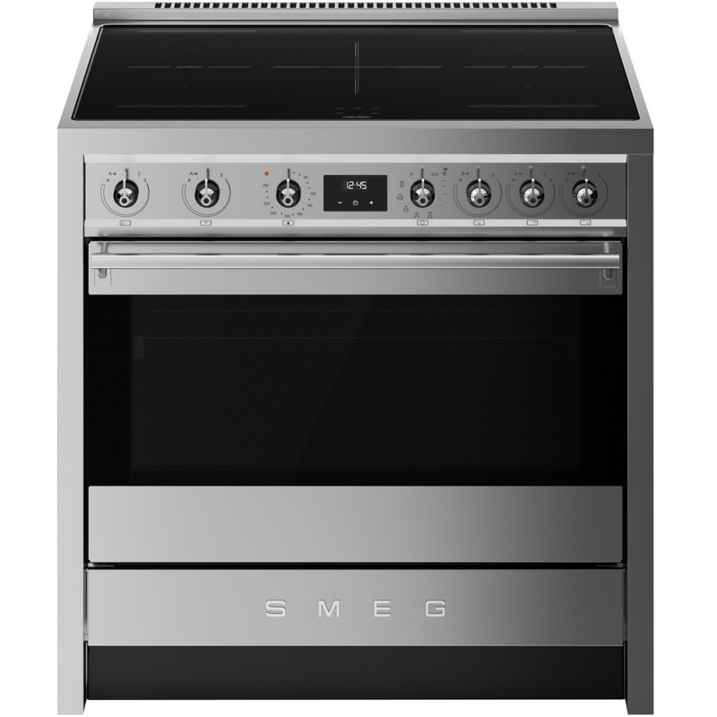 A90I001PX Cuisine Smeg A90I001PX avec four à chaleur tournante et plaque à induction en acier inoxydable de 90 x 60 cm