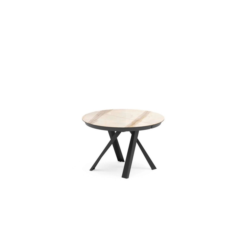 Emisfero T244 Ozzio Emisfero extendable round table art. T244 with metal frame and top of your choice of Ø120 (165x120) cm