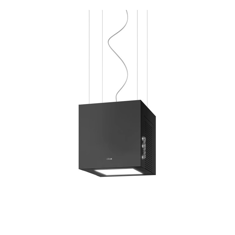 PRF0214982#EL Elica Cappa filtrante a isola THE KUB SUSPENDED BL MAT/F/32 PRF0214982 finitura nero opaco da 32 cm