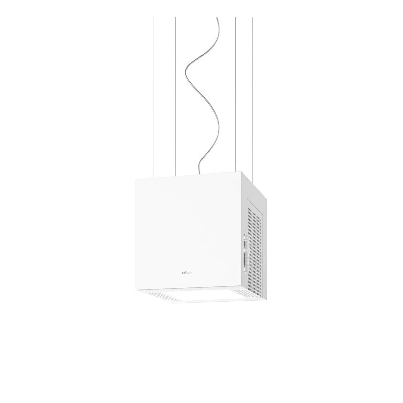 PRF0214983#EL Elica THE KUB SUSPENDED WH/F/32 PRF0214983, campana extractora de isla blanca de 32 cm.