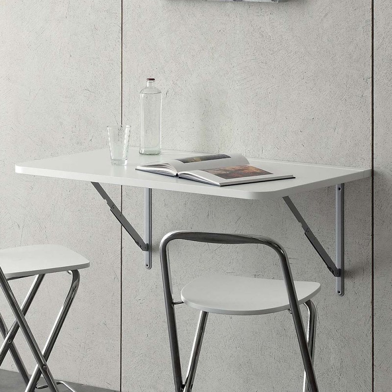 Art. 1400/742 Mesa de pared plegable Maconi 1400/742 con estructura de aluminio y tablero de melamina de 100 x 8 (60) cm.