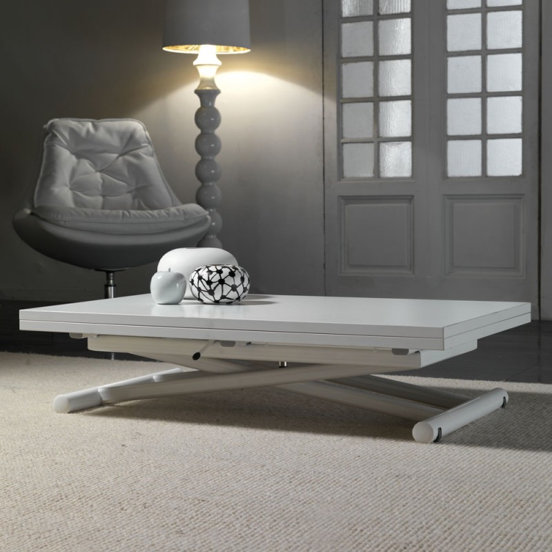 Art. 1410/758 Maconi 1410/758 extendable convertible coffee table with metal frame and 110x70(140) cm melamine top