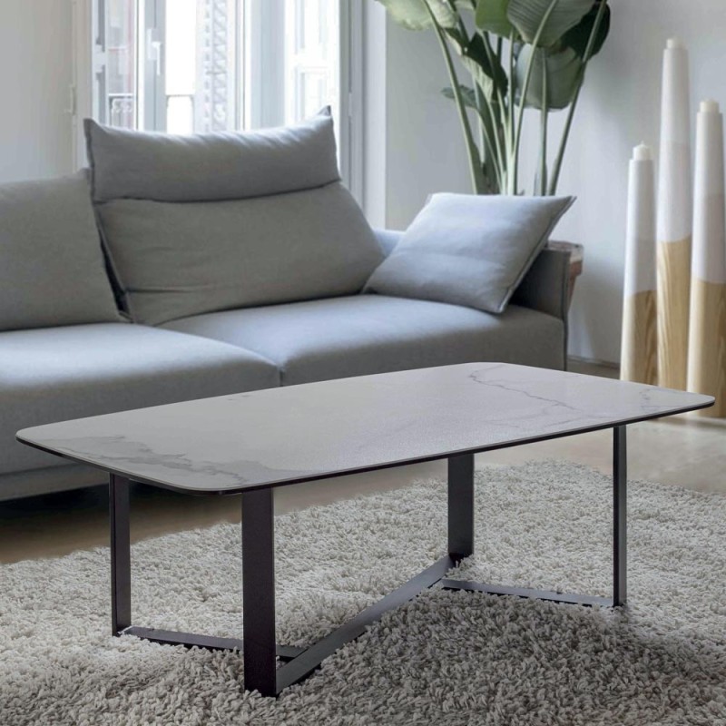 Art. 1430/844 Maconi Tavolino fisso 1430/844 con struttura in metallo e piano in vetroceramica da 110x65 cm