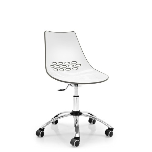 Connubia Home Office swivel chair Jam CB623 with chromed metal frame and polycarbonate seat of h. 90 (81) cm