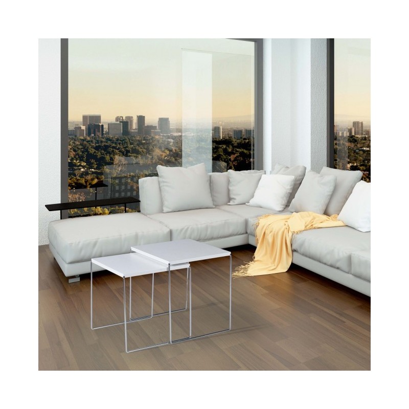  Maconi Pair of New Line 1142 coffee tables with wooden top Coffee Table collection series