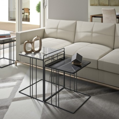 Maconi Paire de tables basses Piramide 1069-G avec plateau en grès Série Coffee Table collection