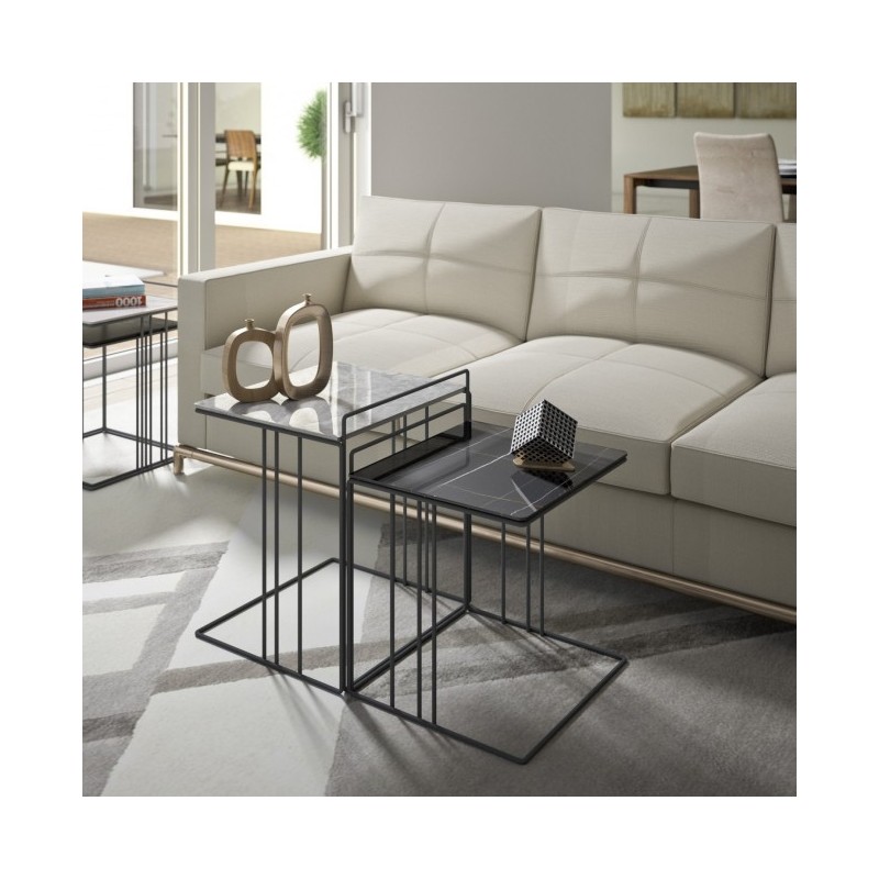  Maconi Paire de tables basses Piramide 1069-G avec plateau en grès Série Coffee Table collection