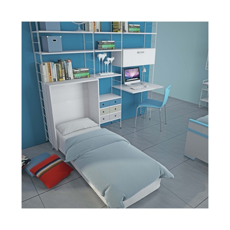  Maconi Single retractable bed Night n 'Day 490 in wood of 85 cm
