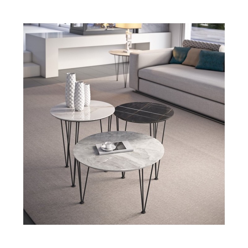  Maconi Piramide 1061-G coffee table with 46 cm stoneware top and h. 35 cm series Coffee Table collection