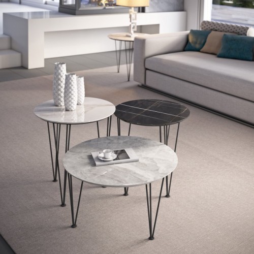 Maconi Piramide 1063-G coffee table with 46 cm stoneware top and h. 52 cm series Coffee Table collection