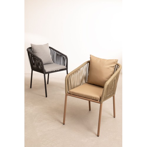 Oppy Home ARHIZA SUPREME outdoor armchair in aluminum with cushion of h. 78 cm