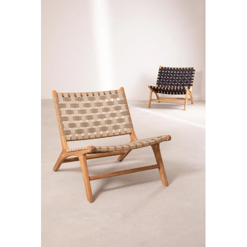 Oppy Home DIAMA outdoor armchair with teak wood structure and nylon seat of h. 69 cm