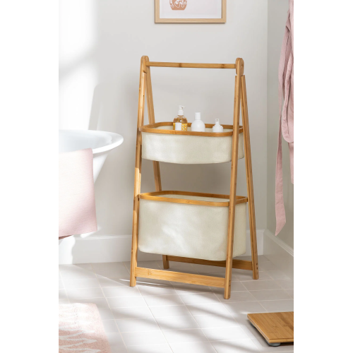 Oppy Home Shelf with 2 YVET baskets with 45 cm bamboo structure and h. 97 cm