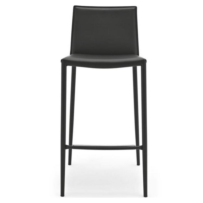  Connubia Boheme CB1393 stool with metal frame and 90 cm high regenerated leather seat