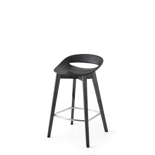 Connubia Cosmopolitan CB1939 stool with wooden frame and polypropylene seat of h. 78 cm