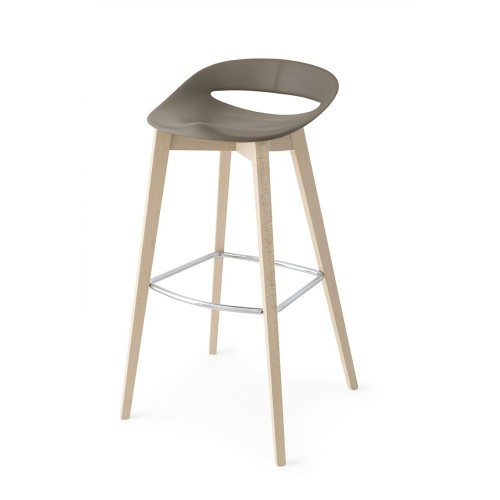 Connubia Cosmopolitan CB1940 stool with wooden frame and polypropylene seat of h. 93 cm