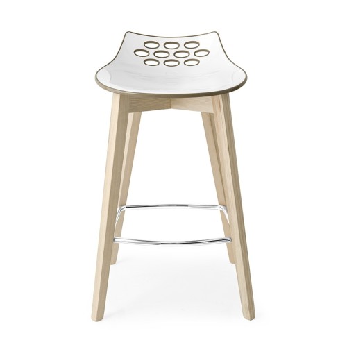Connubia Stool Jam CB1485 with wooden frame and polycarbonate seat of h. 77.5 cm