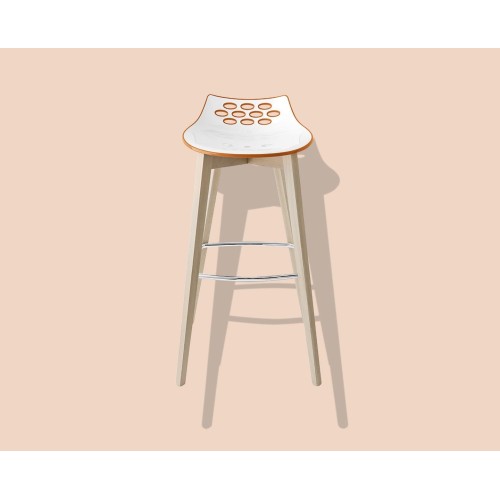 Connubia Stool Jam CB1487 with wooden frame and polycarbonate seat of h. 92.5 cm