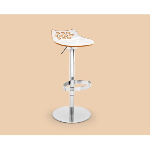 Connubia Jam CB1035 swivel stool with metal frame and polycarbonate seat of h. 93 (73.5) cm