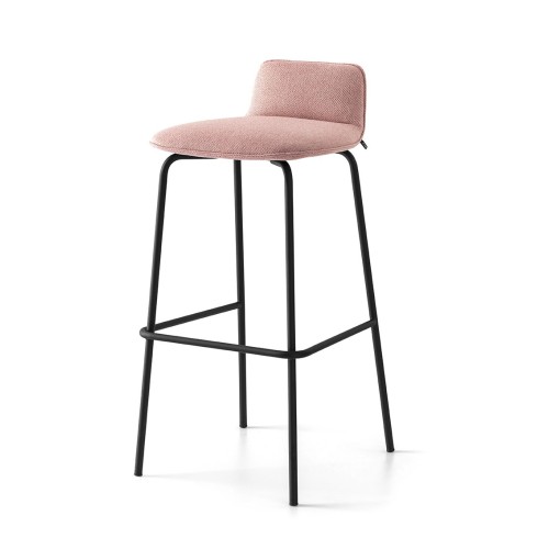 Tabouret Connubia Riley Soft CB2116-A MTO avec structure en métal et assise au choix, hauteur 91 cm
