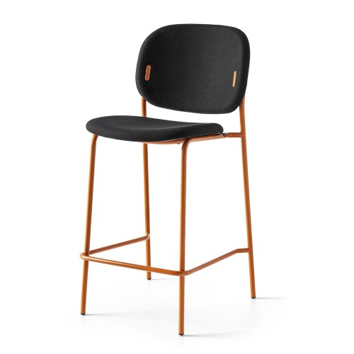 Connubia Stool Yo! CB1987-N with metal structure and seat in plain fabric of h. 98 cm