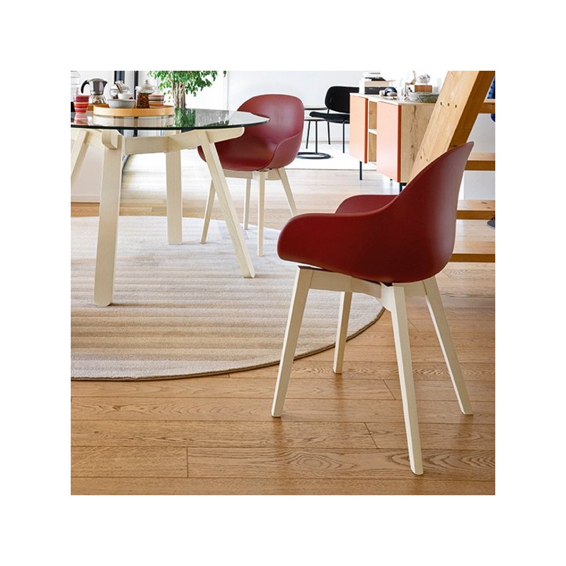  Connubia Chair Academy CB2142 with wooden frame and polypropylene seat of h. 84 cm