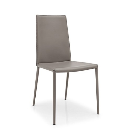 Connubia Boheme CB1257 chair with metal frame and seat in regenerated leather of h. 90 cm