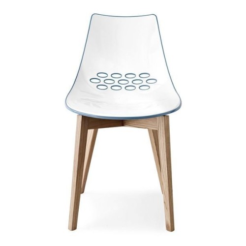 Connubia Chair Jam CB1486 with wooden frame and polycarbonate seat of h. 82.5 cm