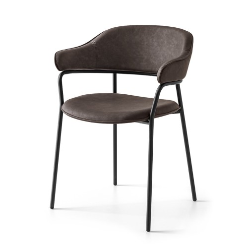 Connubia Sedia Signorina CB2111 con struttura in metallo e seduta in tessuto sintetico vintage - Con braccioli - IN PROMOZIONE CON VOUCHER FINO AL 14/09
