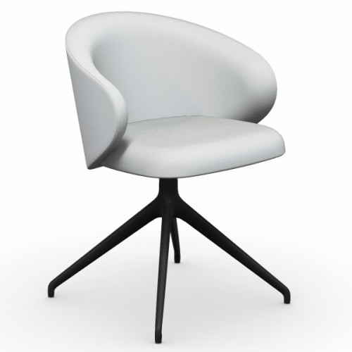 Connubia Swivel chair with armrests Tuka CB21217-MTO 360 with aluminum structure of h. 78 cm