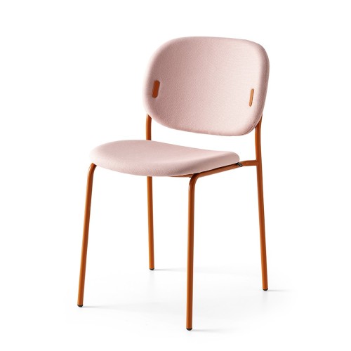 Connubia Chair Yo! CB1986 with metal structure and seat in plain fabric of h. 81 cm