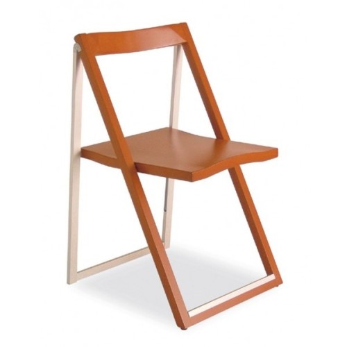 Connubia Skip CB207 folding chair with structure in beech and aluminum and seat in beech plywood from h. 80 (91) cm