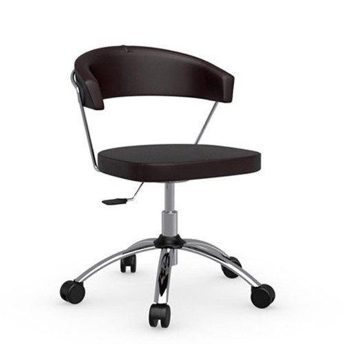 Connubia Home Office chaise pivotante New York CB624 avec structure en métal chromé et assise en ekos de h. 87 (78) cm