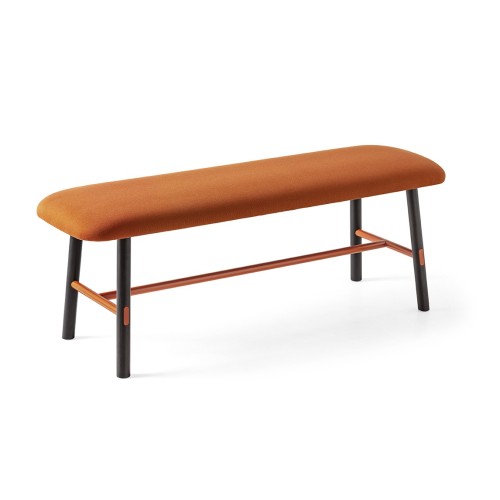 Connubia Bench Yo! CB5210 with structure in beech and metal and seat in plain fabric of h. 48 cm