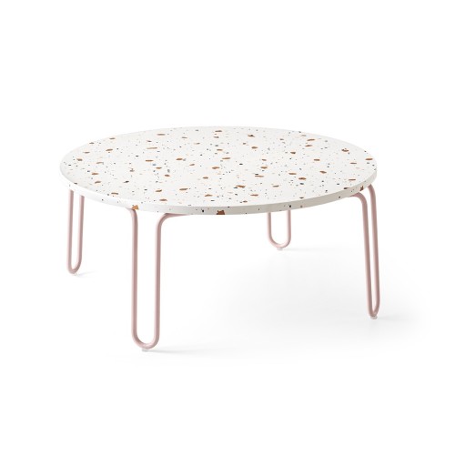 Connubia Stulle CB5209-G round coffee table with metal structure and melamine top Ø70 cm
