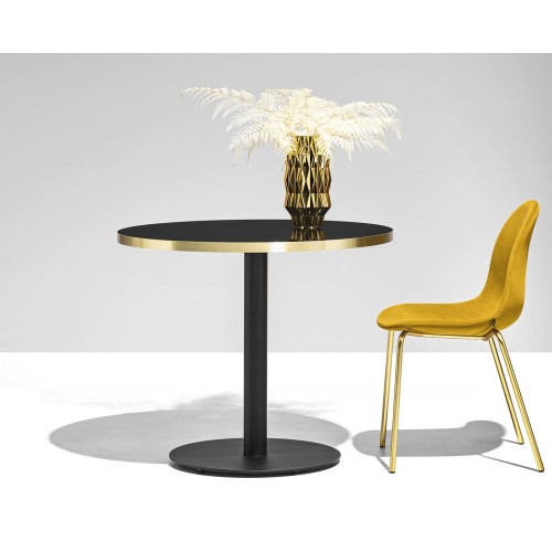 Connubia Fixed round cocktail table CB4759-FD 120 with Ø120 cm black metal structure