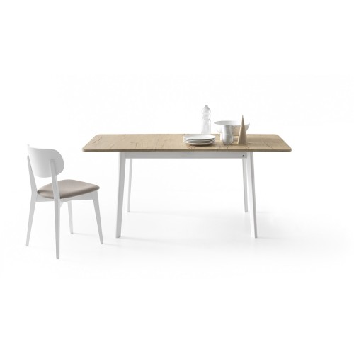 Table extensible Connubia Dine CB4094-R 110 avec structure en hêtre et plateau en mélamine de 110 (150) x 70 cm
