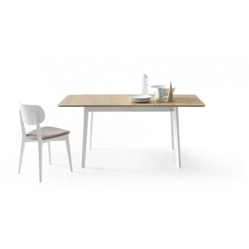  Table extensible Connubia Dine CB4094-R 110 avec structure en hêtre et plateau en mélamine de 110 (150) x 70 cm
