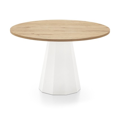 Connubia Dix CB4804-FD 120 Table ronde fixe avec structure métallique et plateau de Ø120 cm au choix