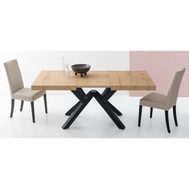  Table extensible Connubia Mikado CB4789-R 130 avec structure en hêtre et plateau en mélaminé de 130 (180) x 90 cm