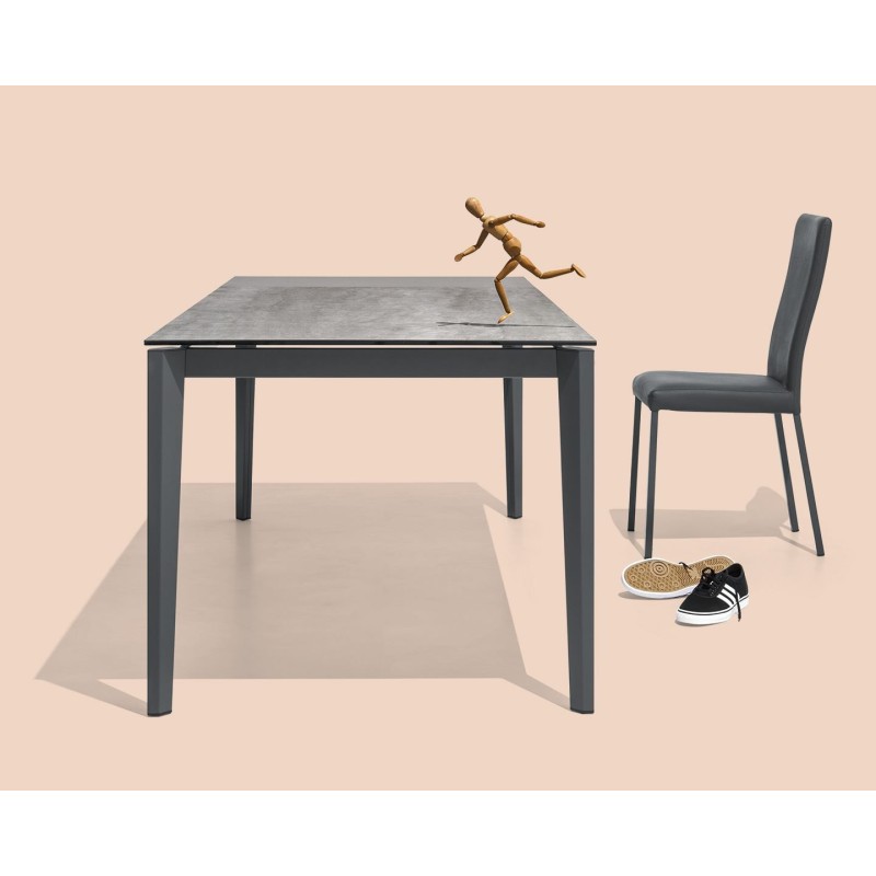  Connubia Pentagon extendable table CB4797-R 130 A with metal legs of 130 (180) x90 cm