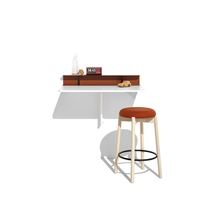  Connubia Quadro CB08-A table pliante en bois blanc avec étagère 90x14,5 (60) cm