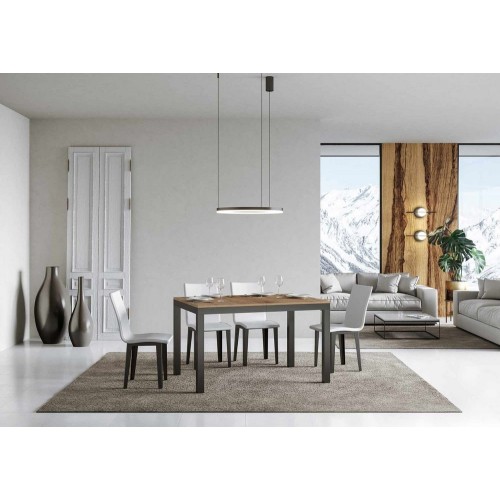 Itamoby Everyday Evolution mesa extensible en melamina y estructura hierro antracita 120 (224) x90 cms