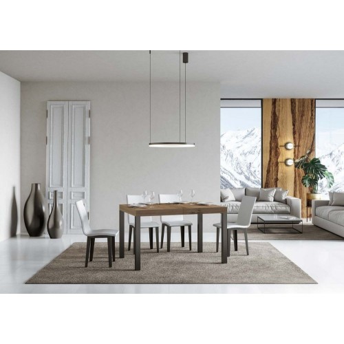 Itamoby Everyday extendable table in melamine and anthracite iron frame 130 (234) x90 cm